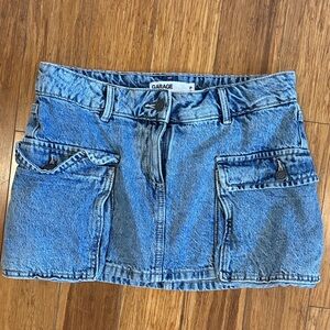 Garage Blue Denim Skort with Front Pockets